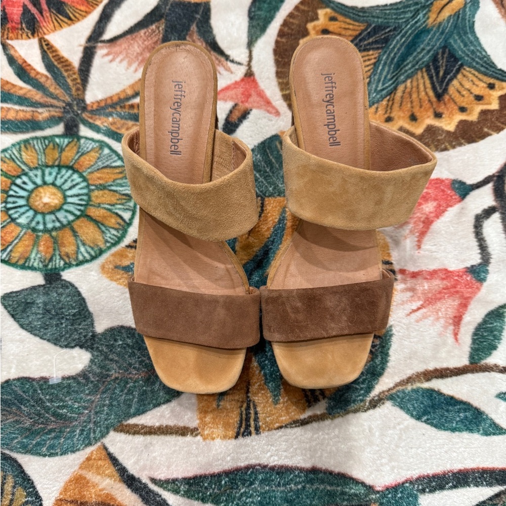 Jeffrey Campbell Two-Tone Brown Suede Platform Heels 8.5